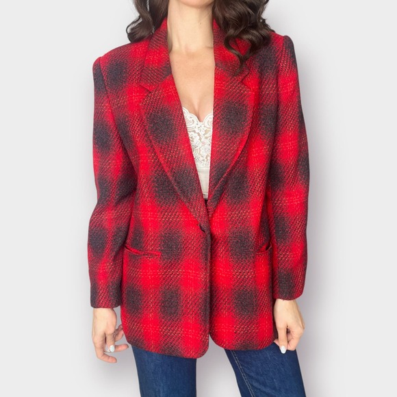 90s B T Traditions Red and Black Blazer - Picture 5 of 11
